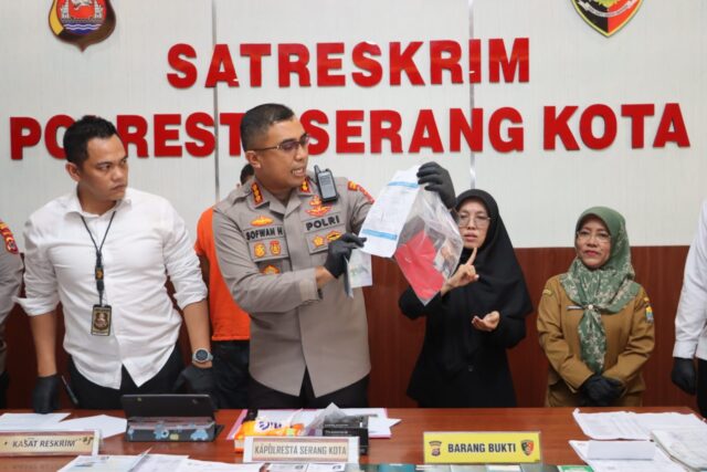 Polresta Serkot Polda Banten Laksanakan Pressccon Ungkap Kasus TPPO