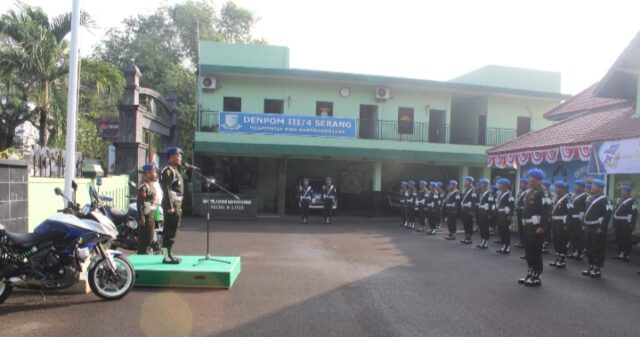 Peringati HUT Ke 77 Polisi Militer TNI AD, Denpom III/4 Serang Gelar Apel Korp