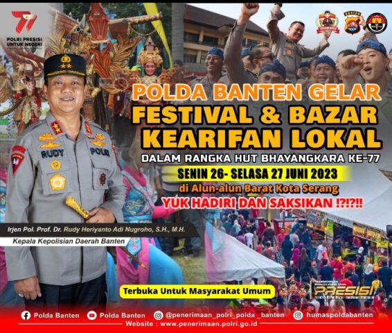 Dalam Rangka Peringati Hari Bhayangkara Ke-77, Polda Banten Akan Gelar Festival dan Bazar