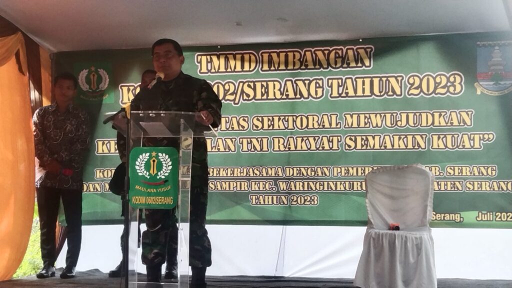 Danrem 064/Maulana Yusuf Resmi Buka TMMD lmbangan Kodim 0602/Serang