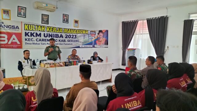 Danramil 0602-17/Carenang Hadiri Penutupan KKM Mahasiswa Uniba