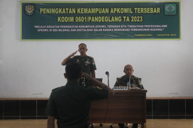 Kodim 0601/Pandeglang Gelar Kegiatan Peningkatan Kemampuan Apkowil Tersebar Tahun 2023