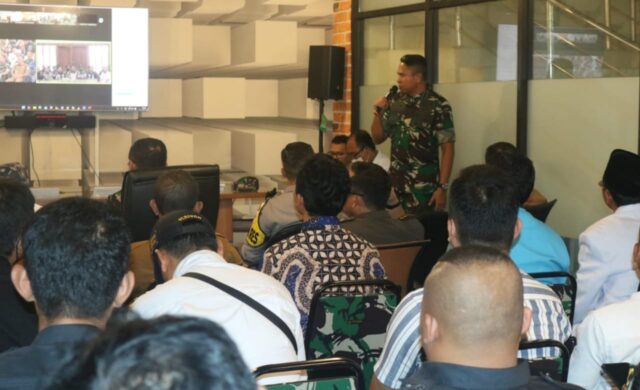 Dandim 0602/Serang Ikuti Deklarasi Pemilu Damai Bersama Kasad Secara Virtual