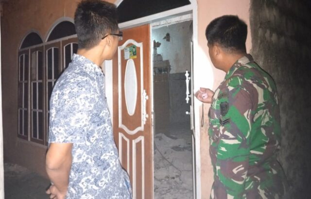 Gerak Cepat Babinsa Koramil 0602-21/Kopo Datangi Lokasi Bencana Pergeseran Tanah Kabil