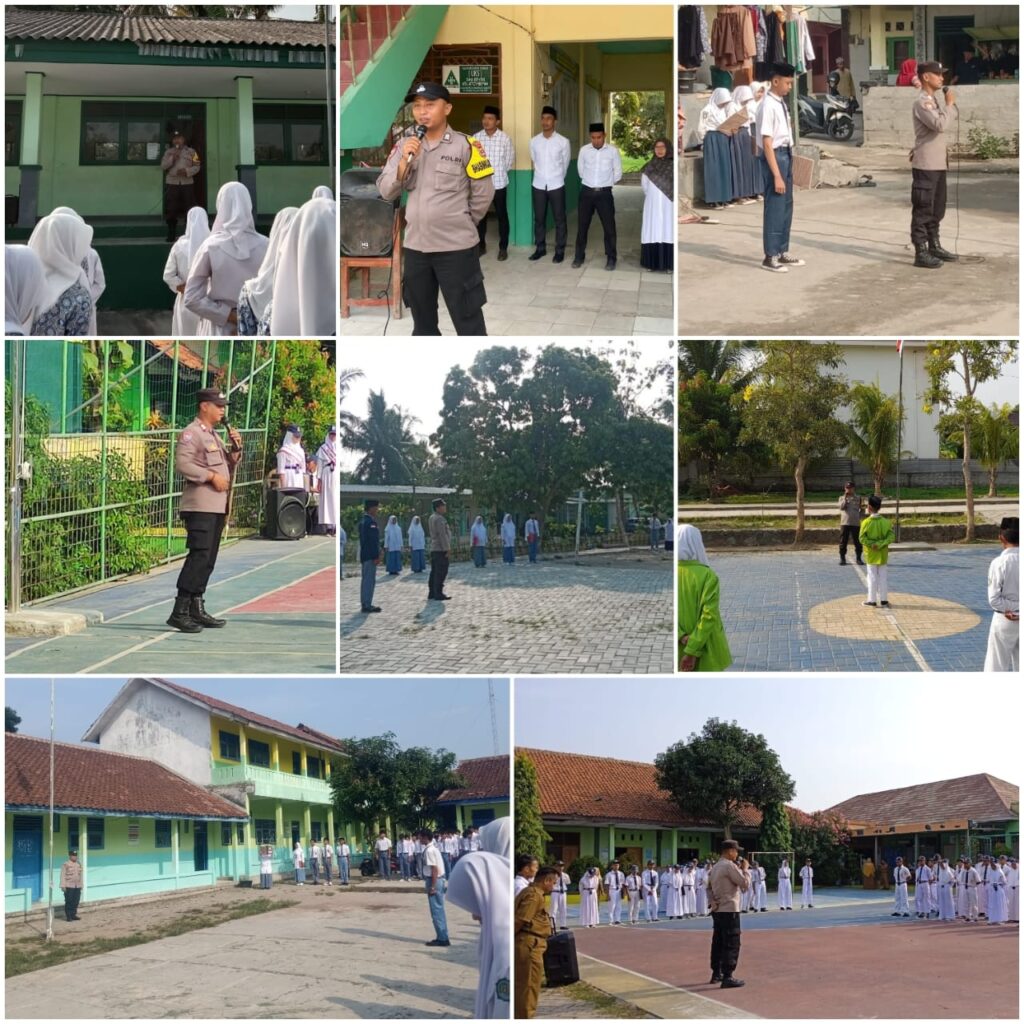 Bhabinkamtibmas Polsek Cikande Serentak Menjadi Inspektur Upacara di Sekolah, Berikan Penyuluhan Kenakalan Remaja