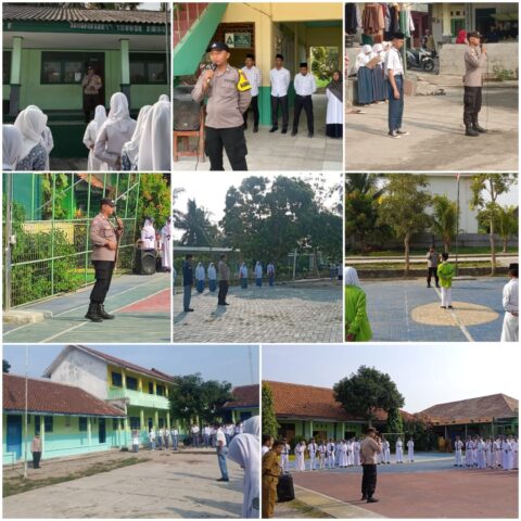 Bhabinkamtibmas Polsek Cikande Serentak Menjadi Inspektur Upacara di Sekolah, Berikan Penyuluhan Kenakalan Remaja