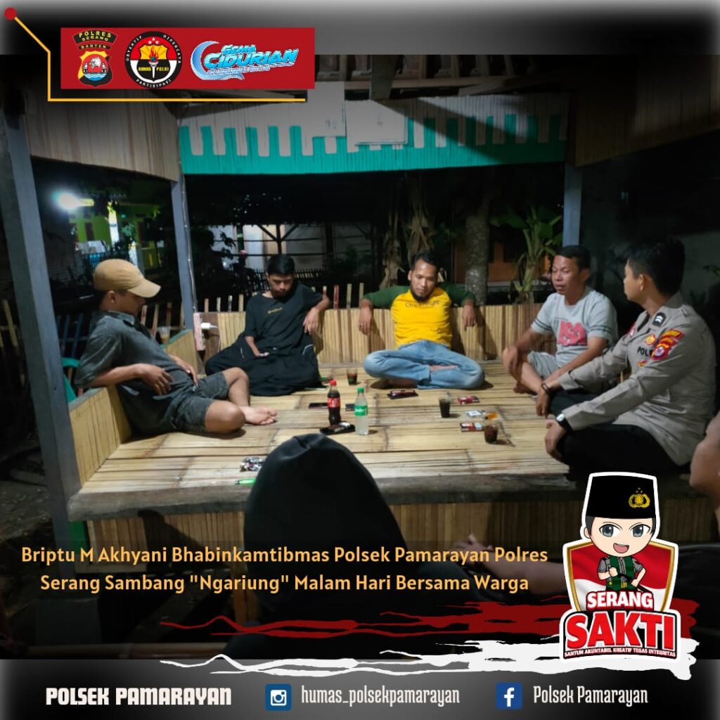 Bhabinkamtibmas Polsek Pamarayan Sambang “Ngariung” Malam Hari Bersama Warga