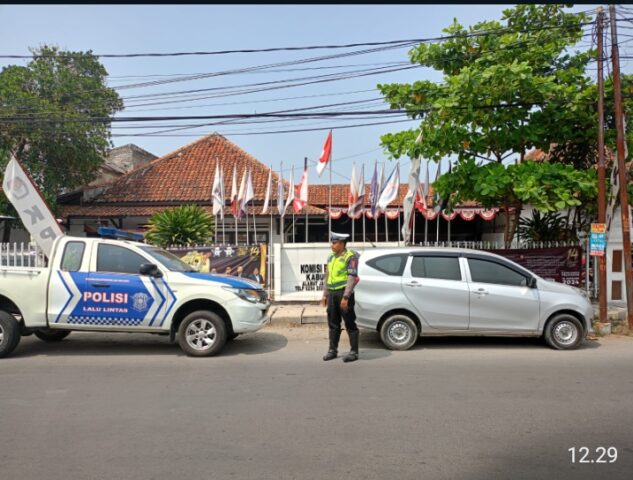 Satgas Kamseltibcar Lantas OMBM 2023-2024, Patroli Sasaran Kelancaran Arus Lalu lintas di Kantor KPU dan Bawaslu Serang