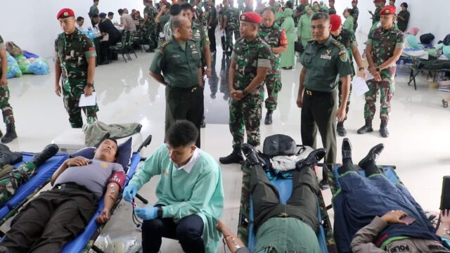 Peringati Hari Juang TNI-AD Yang Ke-78 Kodim 0602/Serang Gelar Bakti Sosial Donor Darah