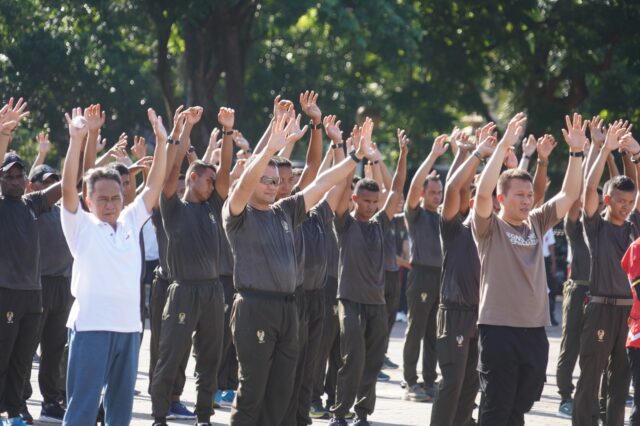 Giat Olahraga Bersama, Upaya Danrem 064/MY Bangun Sinergitas Jelang Pemilu 2024