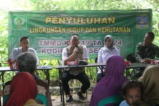 Satgas TMMD Ke 119 Kodim 0602/Serang Gandeng DLH Kabupaten Serang Gelar Penyuluhan Bank Sampah