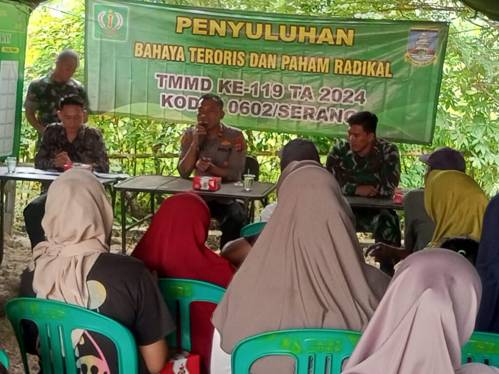 Satgas TMMD Ke 119 Kodim 0602/Serang Gelar Penyuluhan Bahaya Teroris dan Paham Radikal