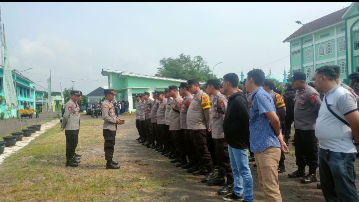 Polda Banten Gelar Apel Gabungan Pengamanan RI 2 di Tanara