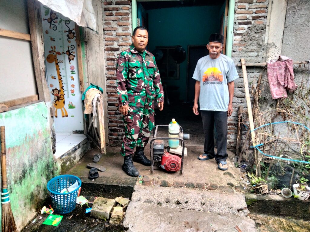 Dukung Program Swasembada Pangan, Koramil 0602-13/Padarincang Cek Pompanisasi Pertanian