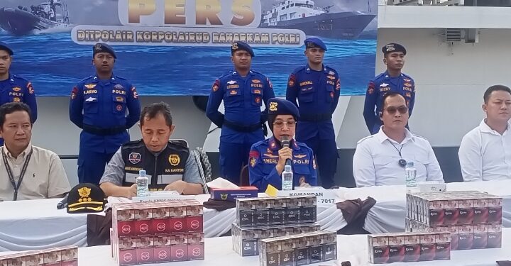 6 Juta Batang Rokok Tanpa Cukai Diamankan Ditpolairud di Pelabuhan Bandar Bakau Jaya