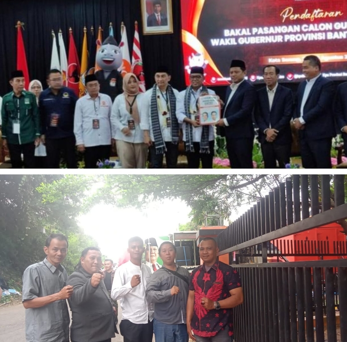 Relawan Kobong Banten Kawal Pendaftaran Andra Soni-Dimyati Natakusuma ke KPU Banten