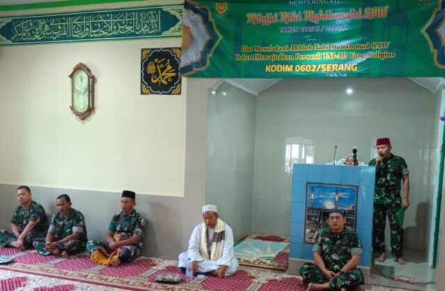 Kodim 0602/Serang Gelar Peringatan Maulid Nabi Muhammad SAW 1446 H Tahun 2024