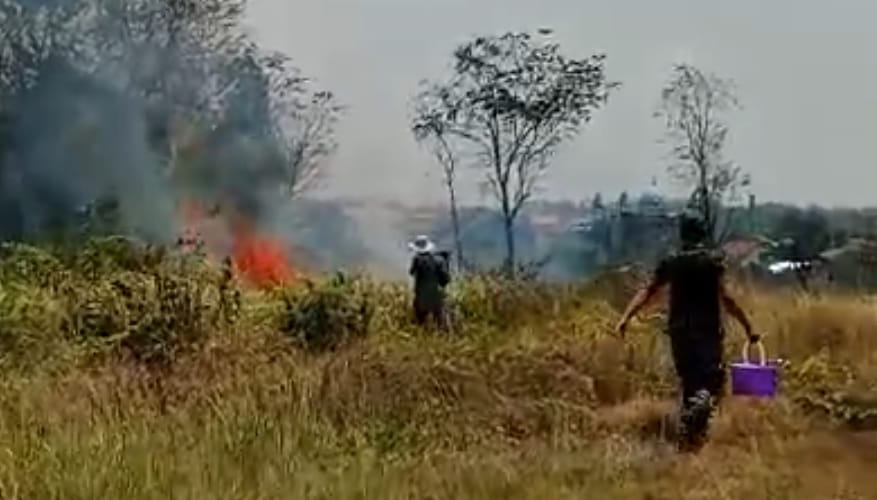 Babinsa Koramil 0602-07/Waringin Kurung dan Warga Bersatu Padamkan Kebakaran Lahan Kosong Di Kampung Cibeka Babinsa Koramil 0602-07/Waringin Kurung dan Warga Bersatu Padamkan Kebakaran Lahan Kosong Di Kampung Cibeka