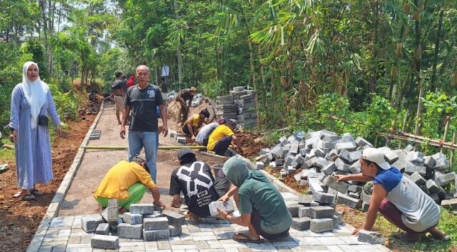 Pemdes Banyumas Bangun Jalan Paving Block Gunakan DD Tahap Kedua