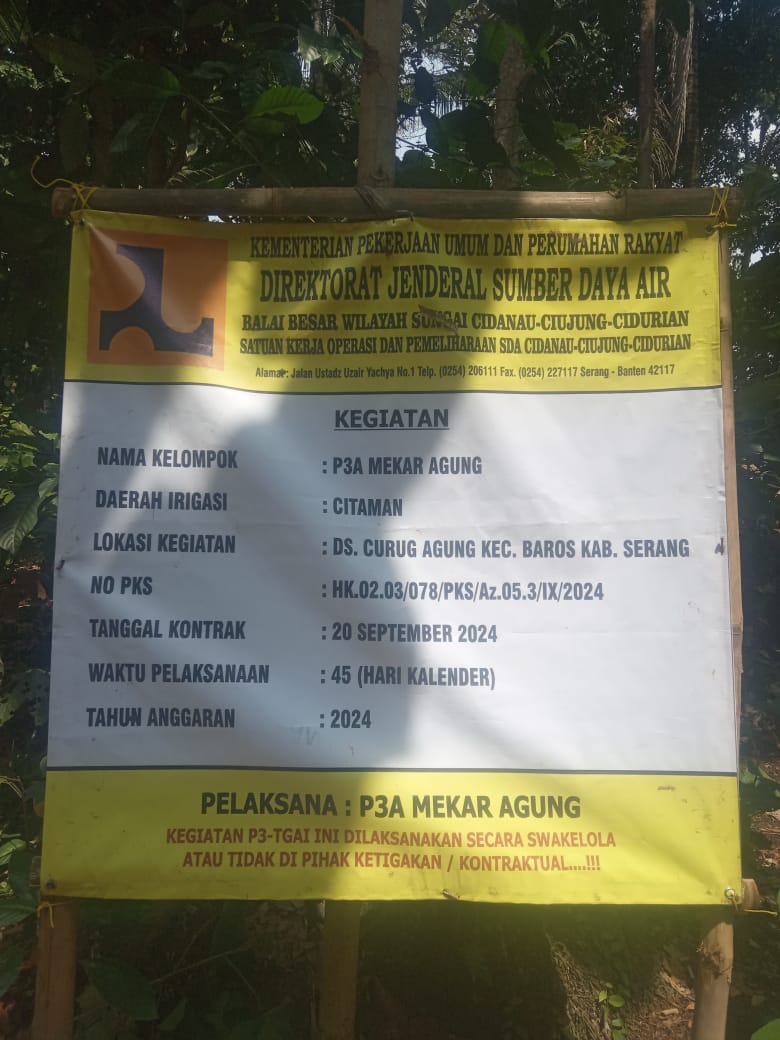 Pekerjaan P3-TGAI di Desa Curug Agung Diduga Tak Transparan dan Dikerjakan Asal Jadi