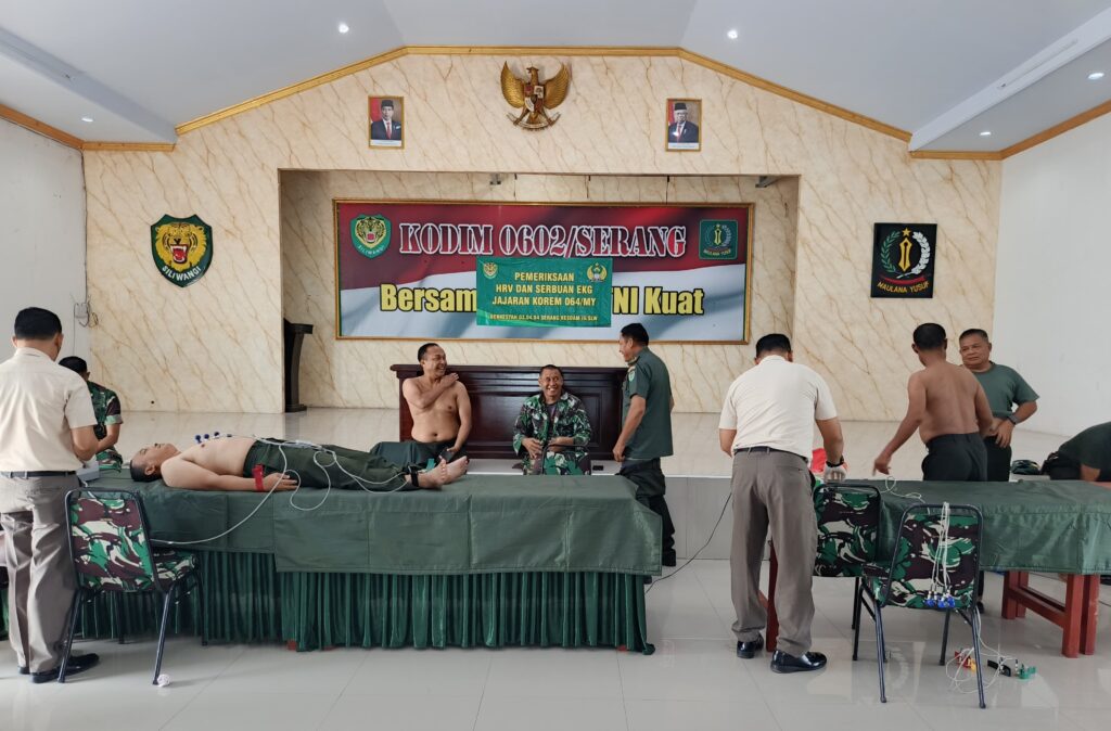 Kodim 0602/Serang Gelar Pemeriksaan HRV dan Serbuan EKG dalam Rangka HUT Kesad ke-79 Kodim 0602/Serang Gelar Pemeriksaan HRV dan Serbuan EKG dalam Rangka HUT Kesad ke-79