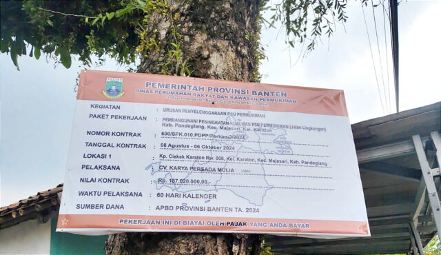 HMI Cabang Pandeglang Soroti Pelaksanaan Proyek Pembangunan Jalan Lingkungan Dinas Perkim Provinsi Banten