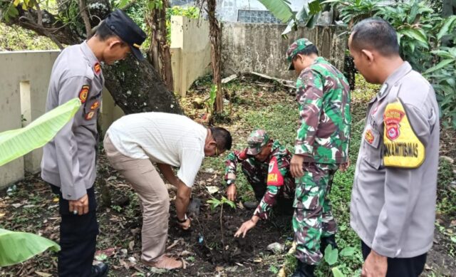 Koramil Ciomas Bersama Muspika Tanam Pohon Sukun Untuk Ketahanan Pangan