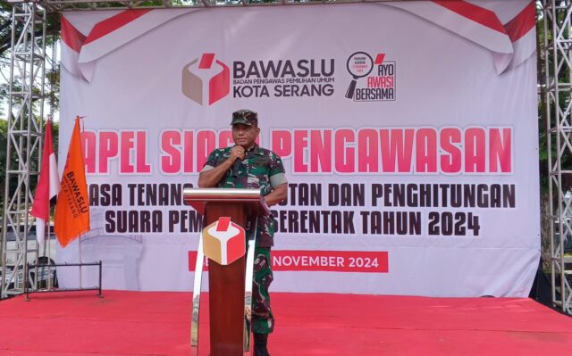 Mewakili Dandim, Danramil 0602-01/Kota Serang Ikuti Apel Siaga Pengawasan Pilkada 2024