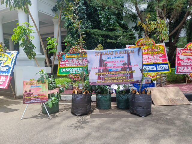 Inovatif, Ucapan Selamat Dengan Bibit Pohon Untuk Gubernur Banten Andra Soni Wakil Gubernur Banten A Dimyati