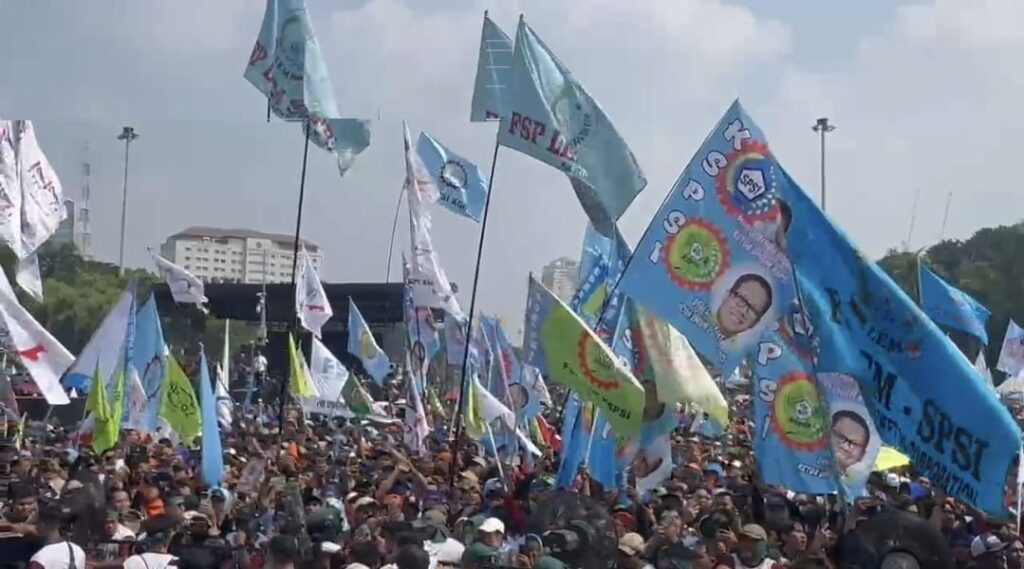 9.700 Buruh KSPSI Banten Padati Monas, Meriahkan May Day 2025