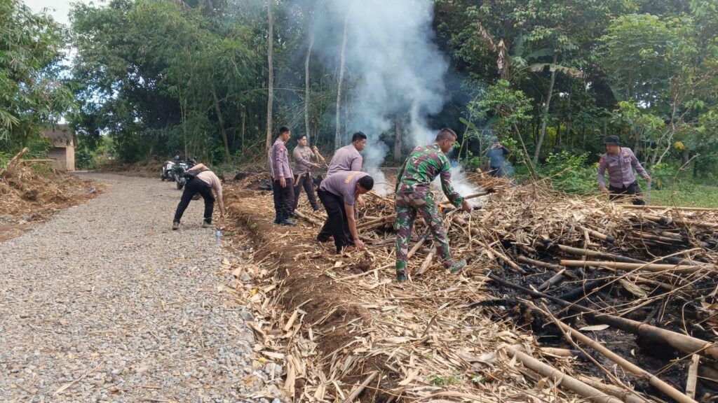 Satgas TMMD 124 Kodim Serang Bersihkan Jalan Baru Sepanjang 500 Meter di Desa Silebu Satgas TMMD 124 Kodim Serang Bersihkan Jalan Baru Sepanjang 500 Meter di Desa Silebu