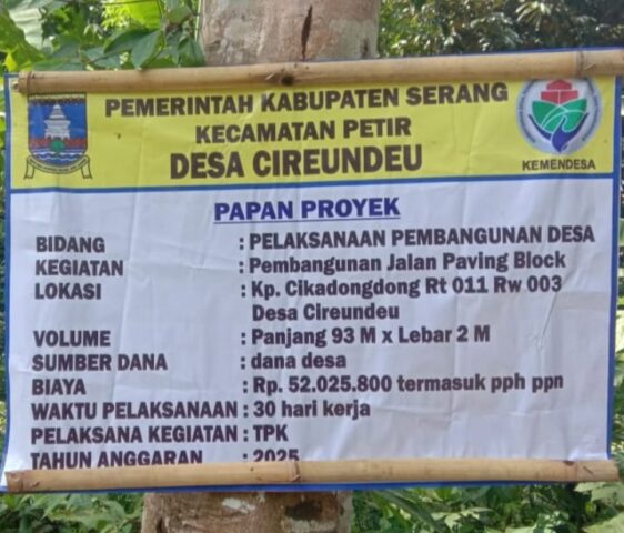 Pembangunan Paving Blok di Cireundeu Disinyalir Sarat Mark-up Anggaran