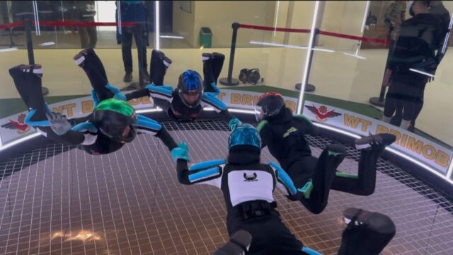 Tingkatkan Kemampuan, Satbrimob Polda Banten Ikuti Pelatihan Wind Tunnel