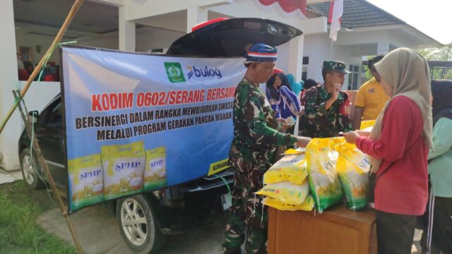 Dukung Swasembada Pangan, Koramil Pamarayan Menggelar Gerakan Pangan Murah