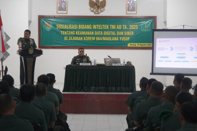 Korem 064/MY Gelar Sosialisasi Inteltek, Perkuat Disiplin Digital dan Ketahanan Siber