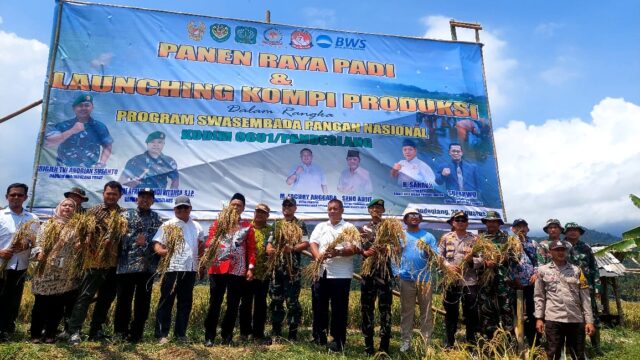 Panen Raya Padi dan Launching Kompi Produksi Kodim Pandeglang Dukung Swasembada Pangan Nasional