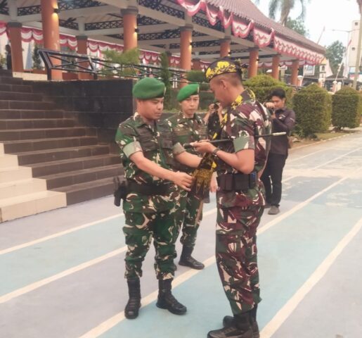 Kodim 0601/Pandeglang & Forkopimda, Sambut Kedatangan Yon TP 842/Badak Sakti Di Alun-alun Pandeglang