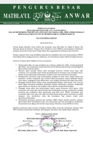 Mathla’ul Anwar Serukan Perdamaian dan Keadilan Pasca Gejolak Sosial