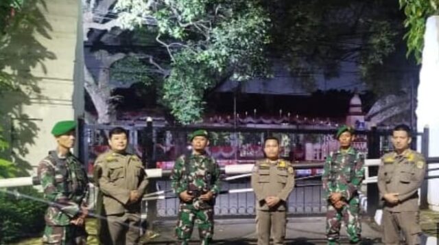 Dandim Serang Kerahkan Anggotanya Siaga di Pendopo Kabupaten Serang Pasca Demo Mahasiswa