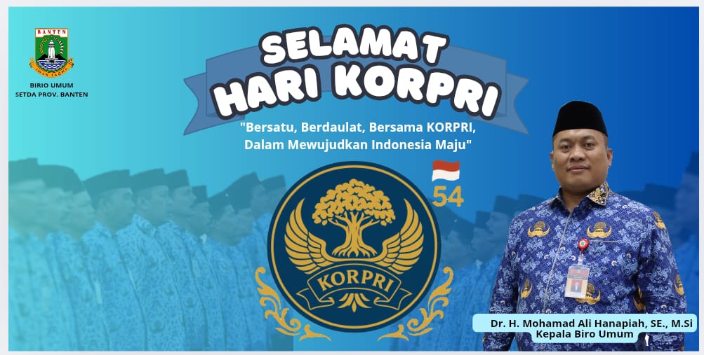 Biro Umum Sekretariat Daerah Provinsi Banten Mengucapkan Selamat HUT KORPRI ke 54 Tahun 2025