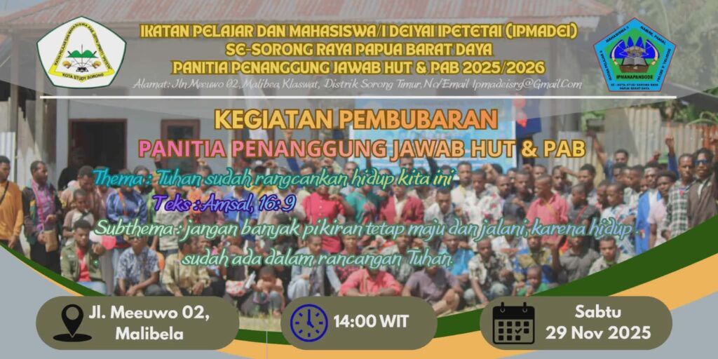 Jelang Pembubaran Panitia Perkenalan dan Seminar Sehari IPMADEI Se-Kota Studi Sorong