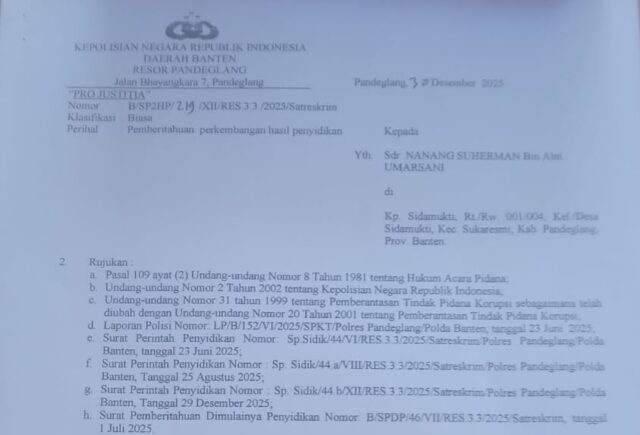 Kepala Desa di Kabupaten Pandeglang Jadi Tersangka, Diduga Korupsi DD ADD dan Bankeuprov Banten