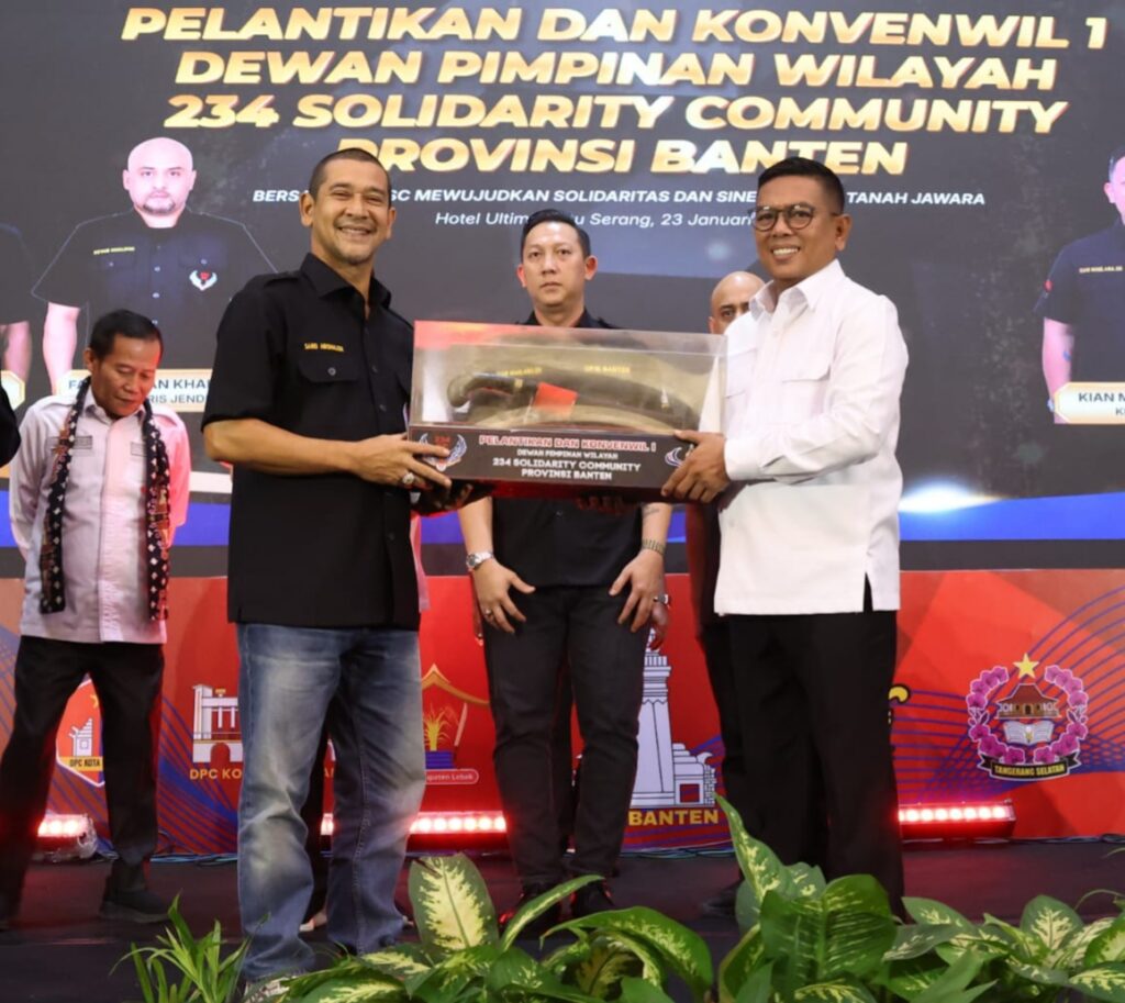 Hadiri Pelantikan DPW 234 SC Banten, Andra Soni Ajak Bangun Ekosistem Pembangunan Positif