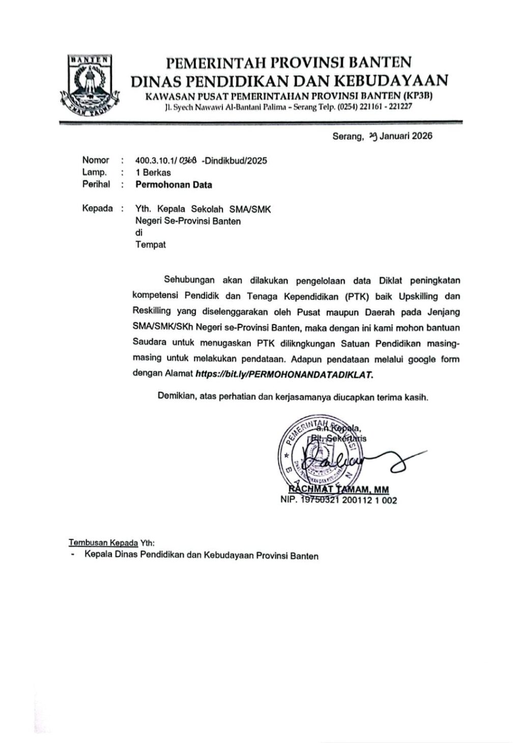 Salah Tulis Jabatan di Surat Dindikbud Banten, Aktivis Soroti Mutu Administrasi