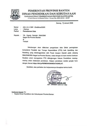 Salah Tulis Jabatan di Surat Dindikbud Banten, Aktivis Soroti Mutu Administrasi