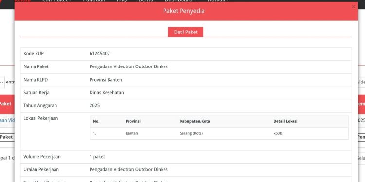 BPK Temukan Ketidaksesuaian Spesifikasi Proyek Videotron Dinkes Banten BPK Temukan Ketidaksesuaian Spesifikasi Proyek Videotron Dinkes Banten