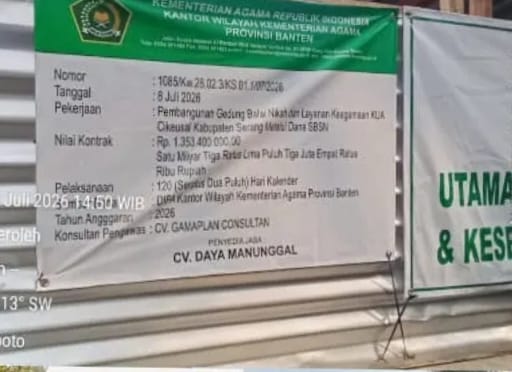 Aktivis Soroti Dugaan Kejanggalan Proyek Gedung KUA Cikeusal Senilai Rp1,35 Miliar