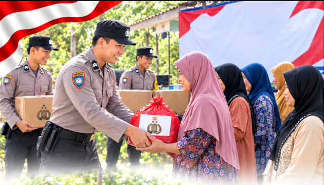 Polda Banten Salurkan Sembako dalam Bakti Sosial di Walantaka