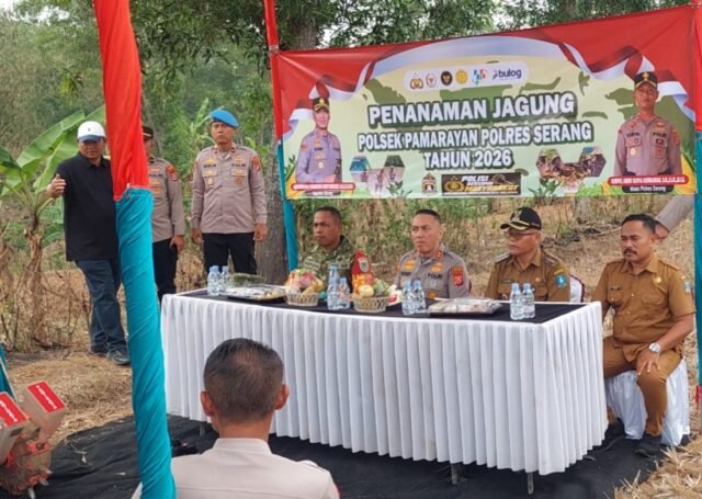 Polres Serang Tanam Jagung Dua Hektare, Salurkan Bantuan untuk Petani